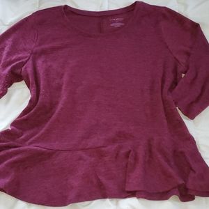 Lane Bryant Plum Peplum Top